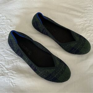 Rothy's Green Forest Tartan Round Flats Plaid Rare Limited Edition Size 8.5